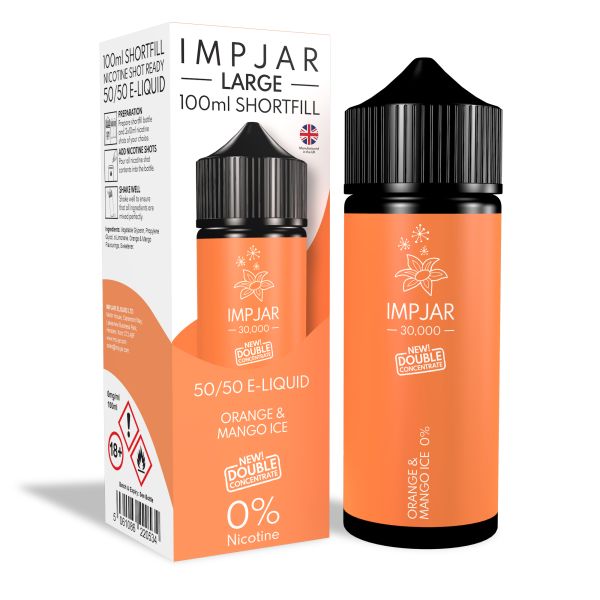 Orange & Mango Ice E-Liquid 30000 Shortfill By Impjar 100ml - Vapestore Direct