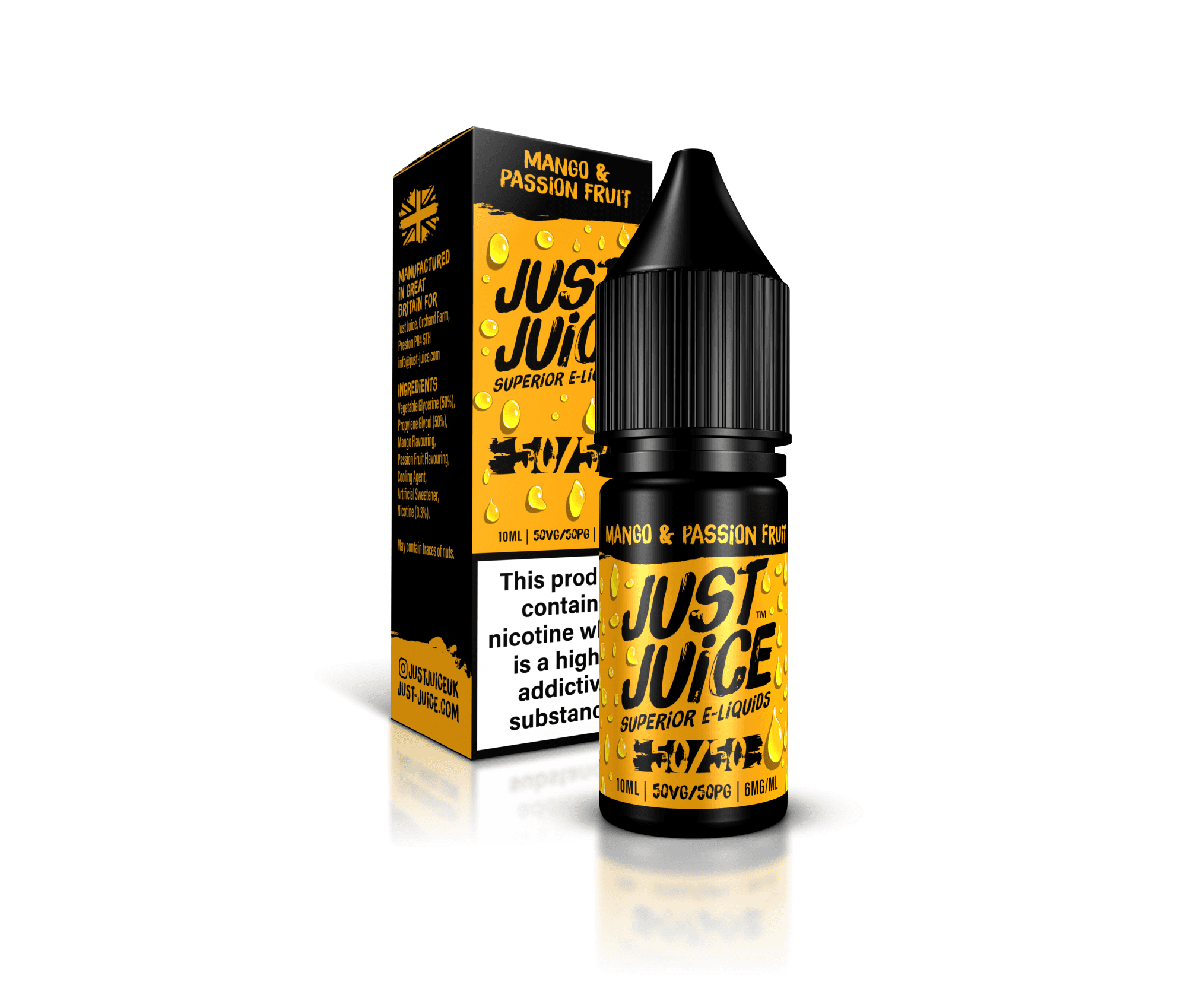 Mango & Passionfruit 50/50 E-Liquid By Just Juice 10ml - Vapestore Direct