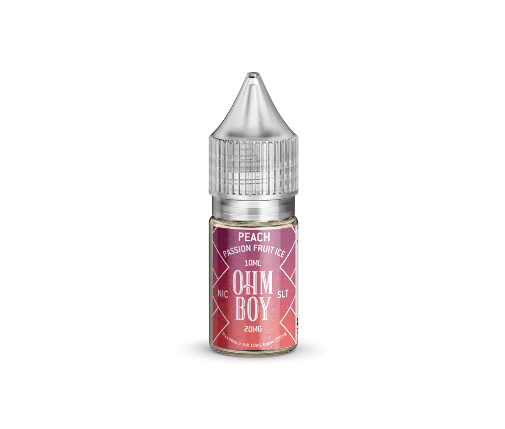 Peach Passion Fruit Ice E-Liquid Nicotine Salt By Ohm Boy 10ml - Vapestore Direct