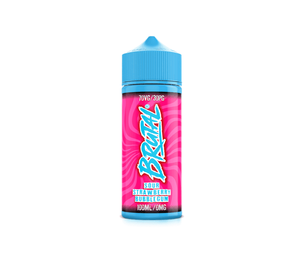 Sour Strawberry Bubblegum BRUTAL Range E-Liquid Shortfill By Just Juice 100ml - Vapestore Direct