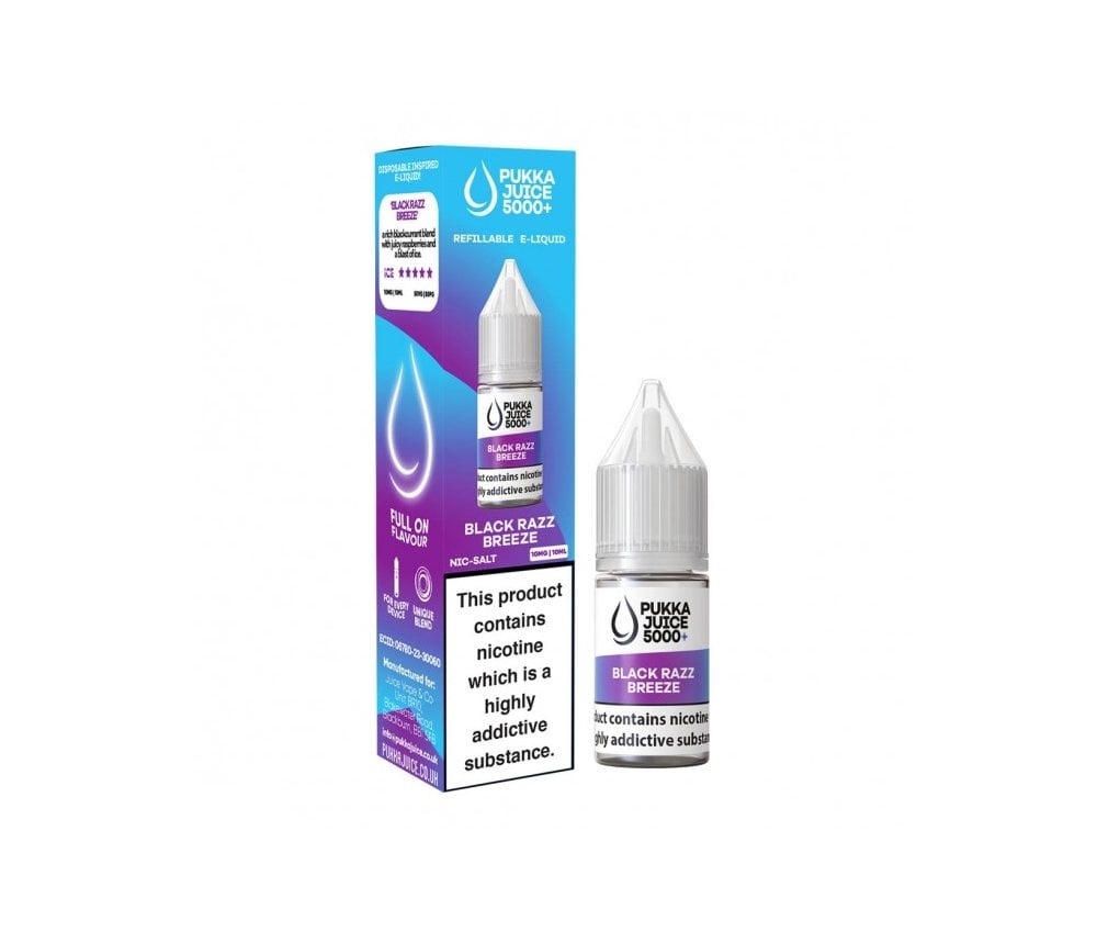 Black Razz Breeze E-Liquid Nicotine Salt By Pukka Juice 10ml - Vapestore Direct