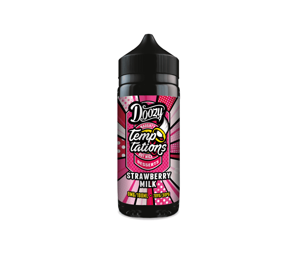 Strawberry Milk Temptations E-Liquid Shortfill By Doozy Vape 100ml - Vapestore Direct