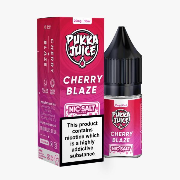 Cherry Blaze E-Liquid Nicotine Salt By Pukka Juice 10ml - Vapestore Direct
