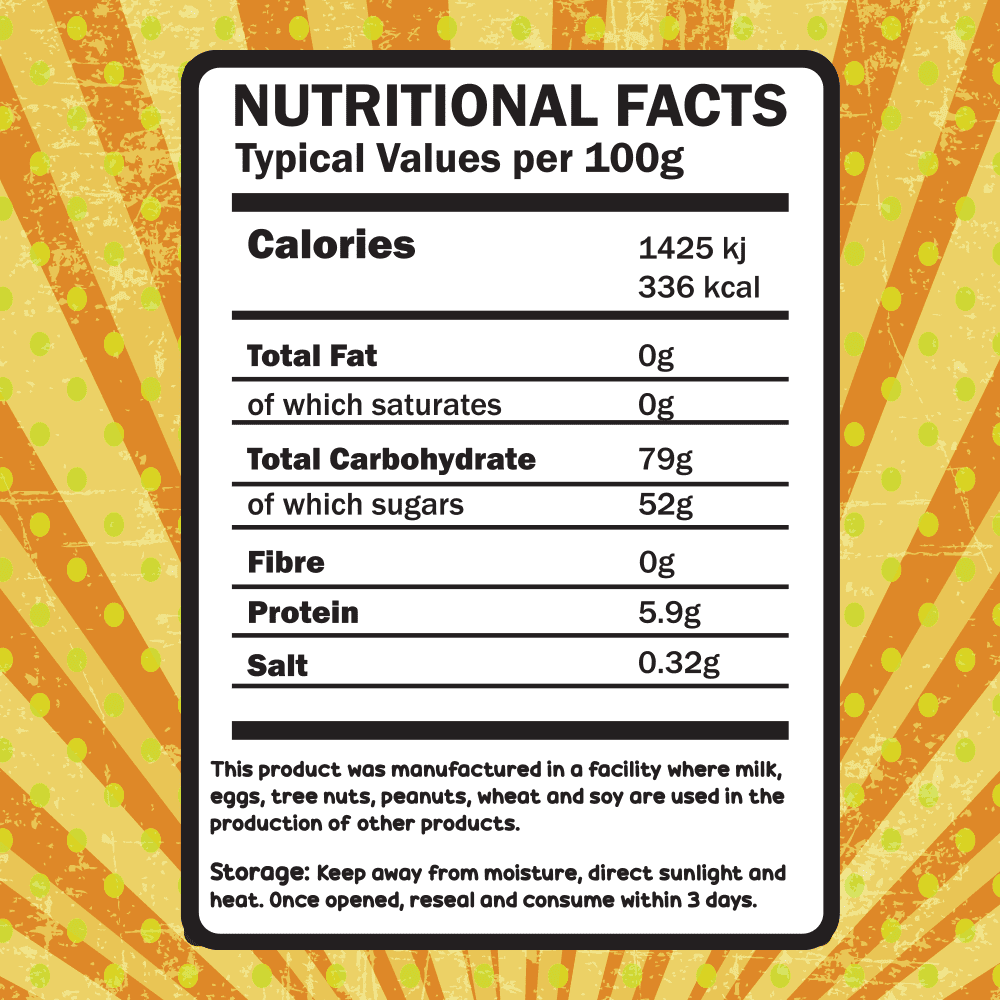 Freezy Treats Peachy Ring Freeze Dried Candy Nutritional Facts - Vapestore Direct