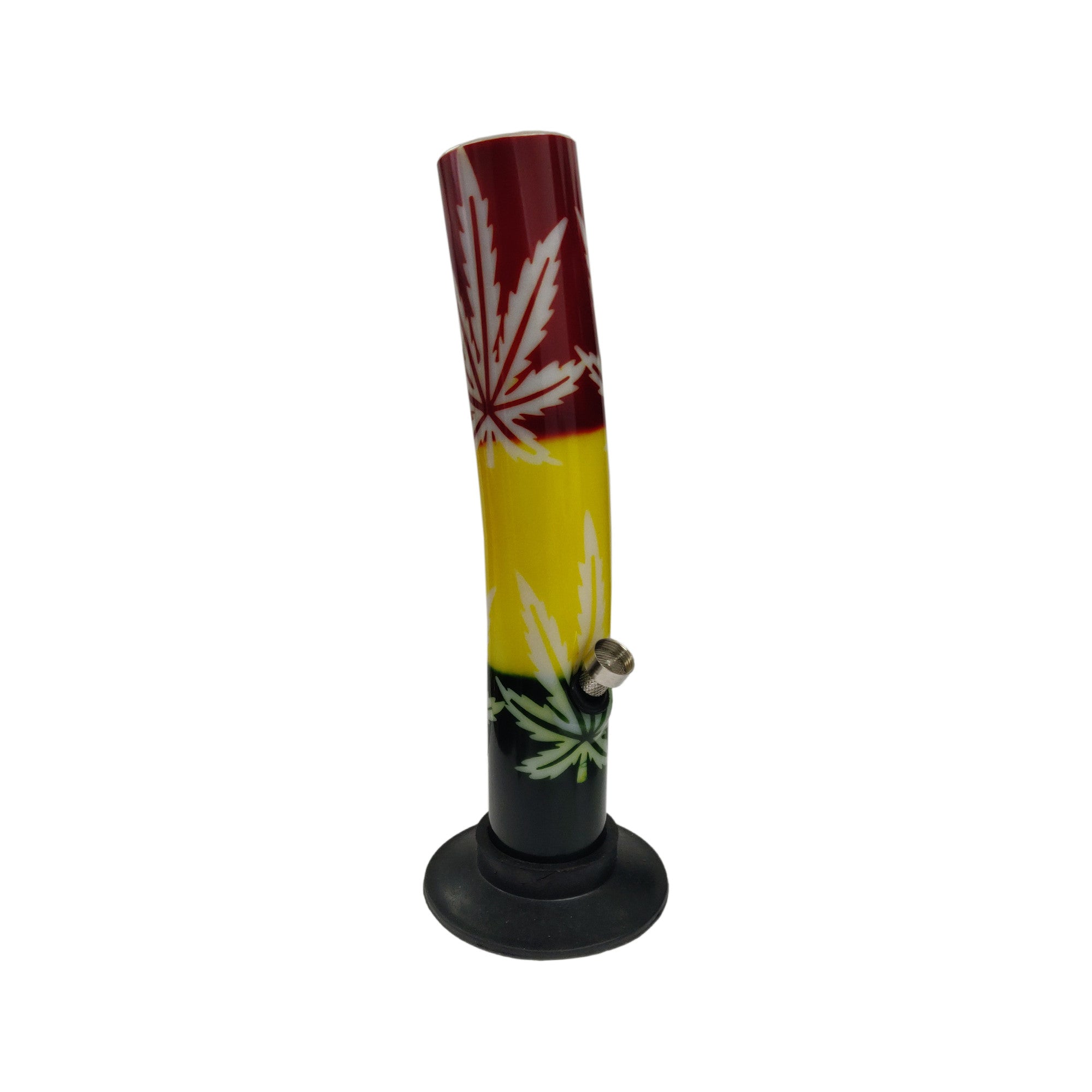 30cm Acrylic Rasta Leaf Leaner Waterpipe - AB4638-30 - Vapestore Direct