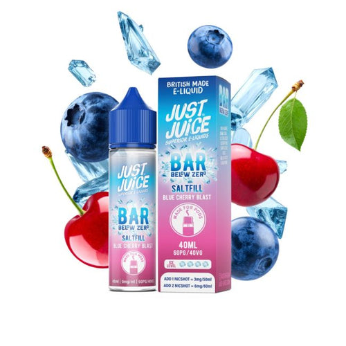 Blue Cherry Blast Below Zero E-Liquid Bar Shortfill By Just Juice 40ml - Vapestore Direct