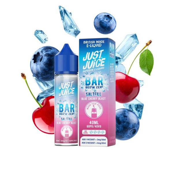 Blue Cherry Blast Below Zero E-Liquid Bar Shortfill By Just Juice 40ml - Vapestore Direct