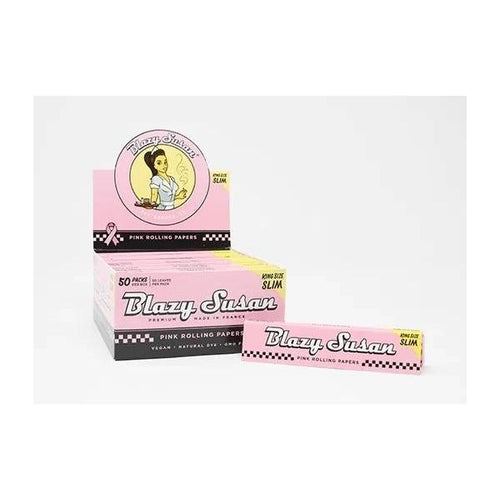 Blazy Susan King Size Slim Pink Rolling Papers - Vapestore Direct