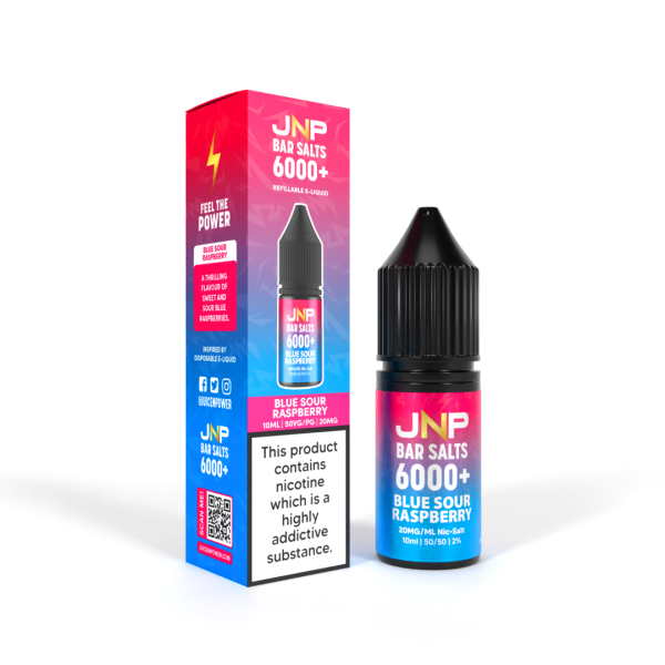 Blue Sour Raspberry Bar Salts 6000+ E-Liquid Nicotine Salt By Juice N' Power 10ml - Vapestore Direct