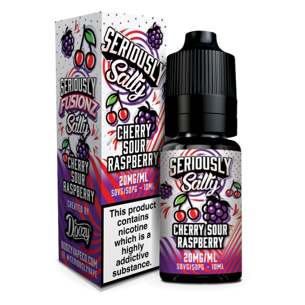 Cherry Sour Raspberry Seriously Fusionz Salty E-Liquid Nicotine Salt By Doozy Vape 10ml - Vapestore Direct