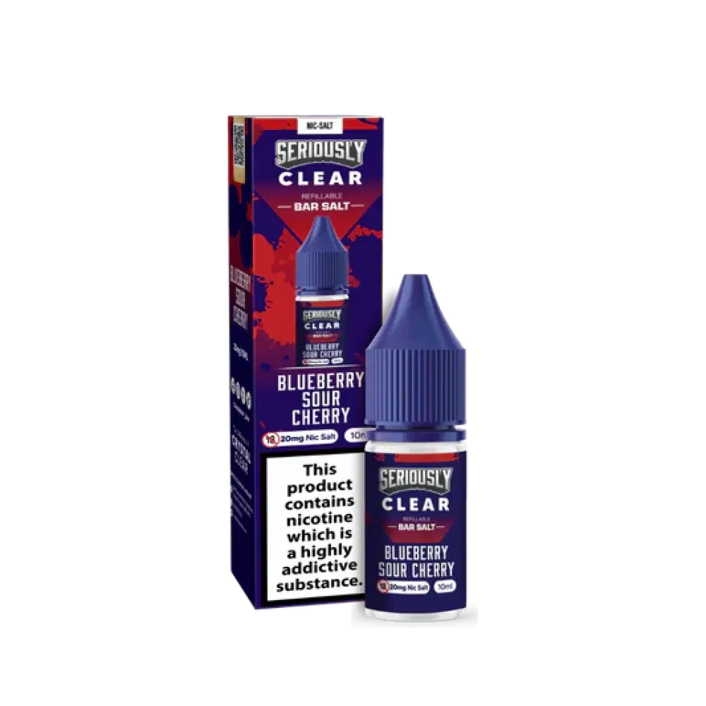 Blueberry Sour Cherry Seriously Clear Seriously Clear E-Liquid Nicotine Salt By Crystal Clear x Doozy 10ml