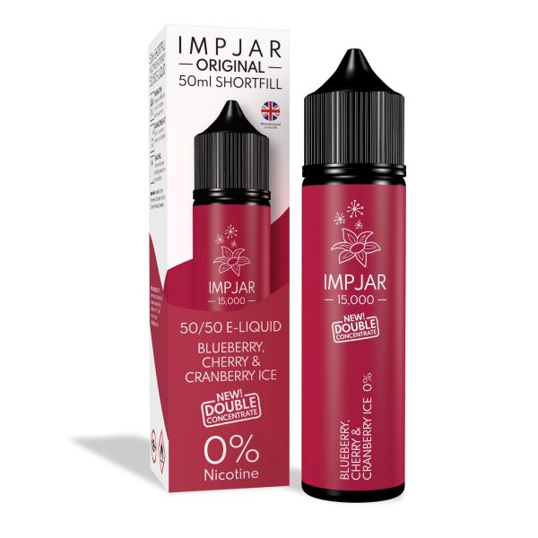 Blueberry, Cherry & Cranberry Ice E-Liquid IMP20 15000 Shortfill By Impjar 50ml - Vapestore Direct