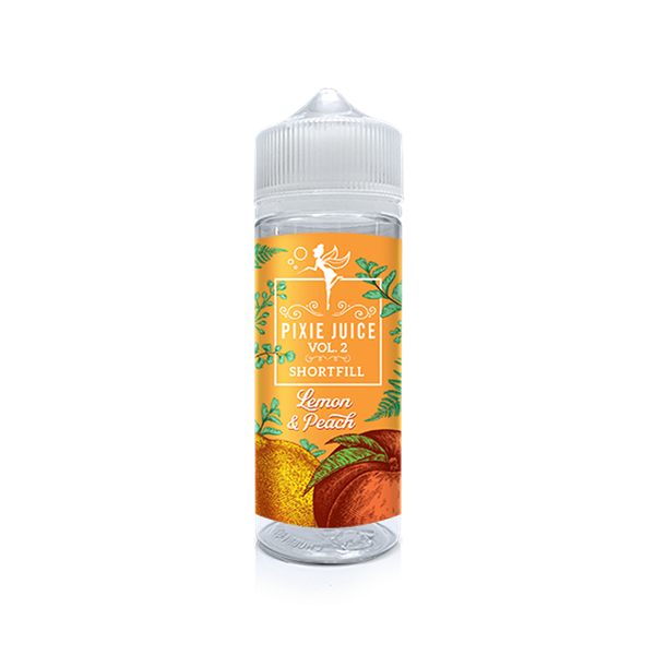 Lemon & Peach E-Liquid Shortfill By Pixie Juice Vol.2 100ml - Vapestore Direct