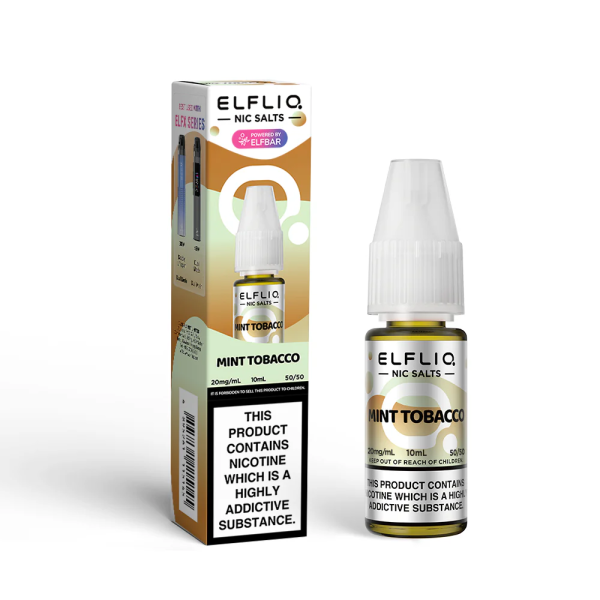 Mint Tobacco ELFLIQ E-Liquid Nicotine Salt By Elfbar 10ml - Vapestore Direct