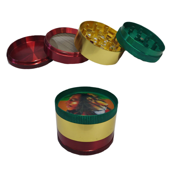 50mm Rasta Bob 4 Part Metal Grinder - Vapestore Direct