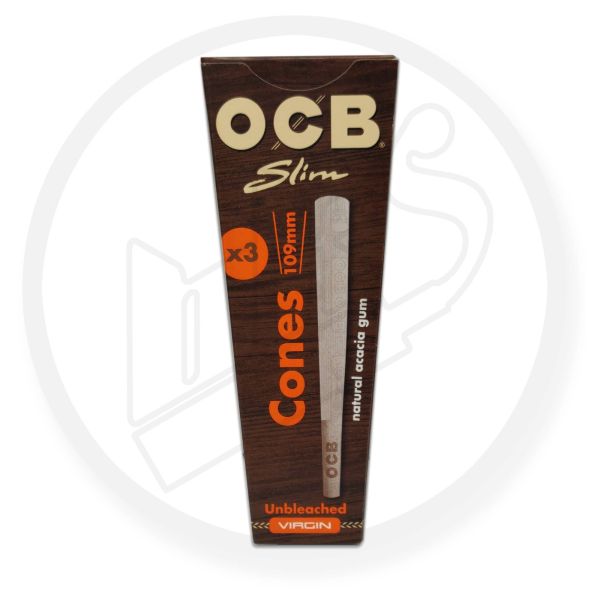 OCB Pre-Rolled Slim 109mm Unbleached/Virgin Cones - 3pk - Vapestore Direct