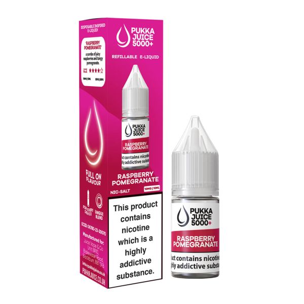 Raspberry Pomegranate Pukka 5000+ E-Liquid Nicotine Salt By Pukka Juice 10ml - Vapestore Direct