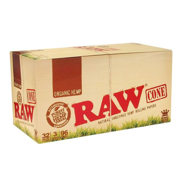 Raw Organic Kingsize Cones - 3pk - Vapestore Direct