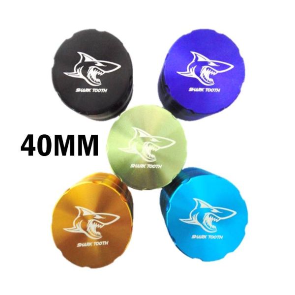 40mm Shark Tooth Metal 4 Part Grinder - Vapestore Direct