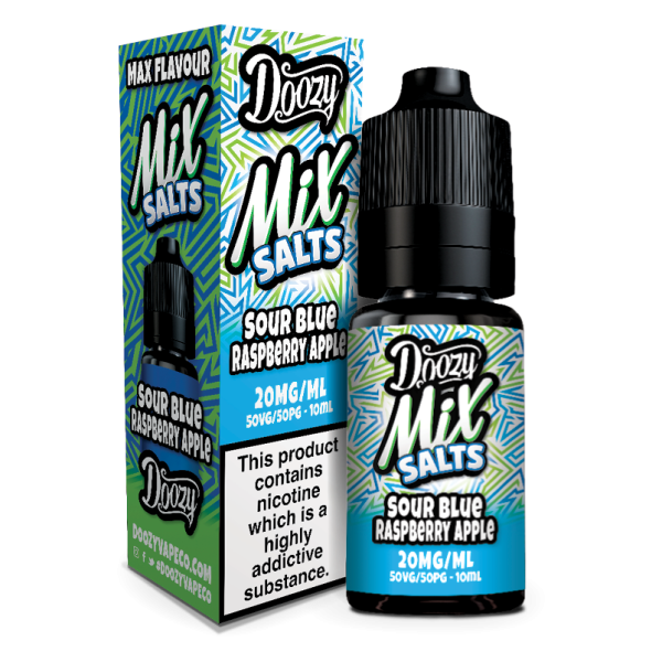 Sour Blue Raspberry Apple E-Liquid Nicotine Mix Salts By Doozy Vape 10ml - Vapestore Direct