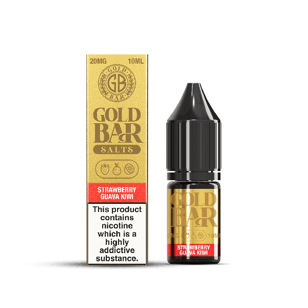 Strawberry Guava Kiwi E-Liquid Nicotine Salt By Gold Bar 10ml - Vapestore Direct