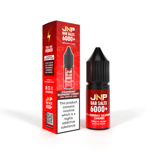 Strawberry Raspberry Cherry Bar Salts 6000+ E-Liquid Nicotine Salt By Juice N' Power 10ml - Vapestore Direct