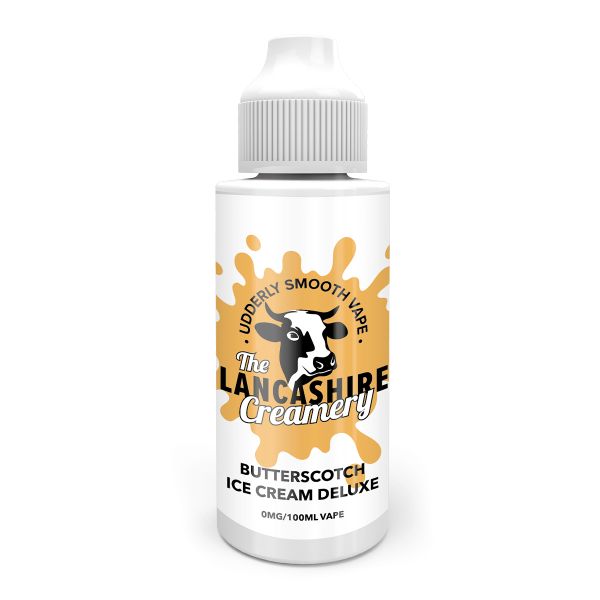 Butterscotch Ice Cream Deluxe E-Liquid Shortfill By The Lancashire Creamery 100ml - Vapestore Direct