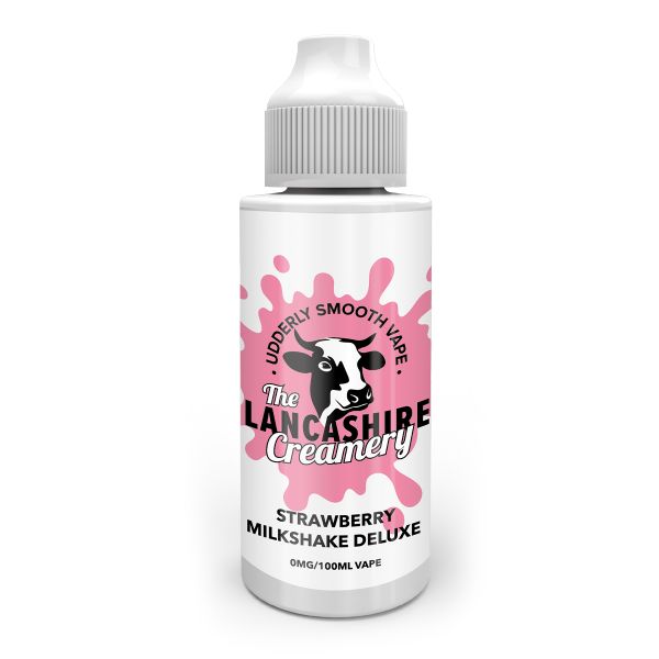 Strawberry Milkshake Deluxe E-Liquid Shortfill By The Lancashire Creamery 100ml - Vapestore Direct