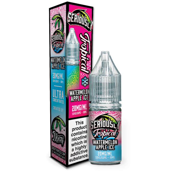 Watermelon Apple Ice E-Liquid Nicotine Salt By Doozy Seriously Salty Tropical 10ml - Vapestore Direct