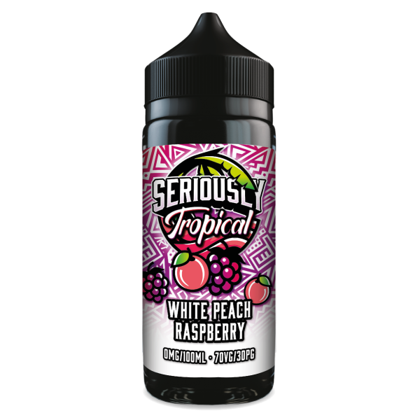 White Peach Raspberry Seriously Tropical E-Liquid Shortfill By Doozy Vape 100ml - Vapestore Direct